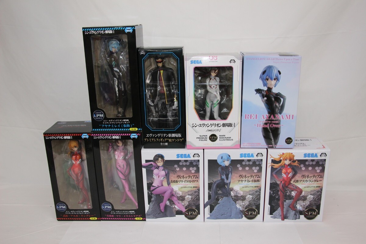 066 k5588 未開封 プライズフィギュア アヤナミレイ(仮称) 式波・アスカ・ラングレー 他 9個セット_画像1