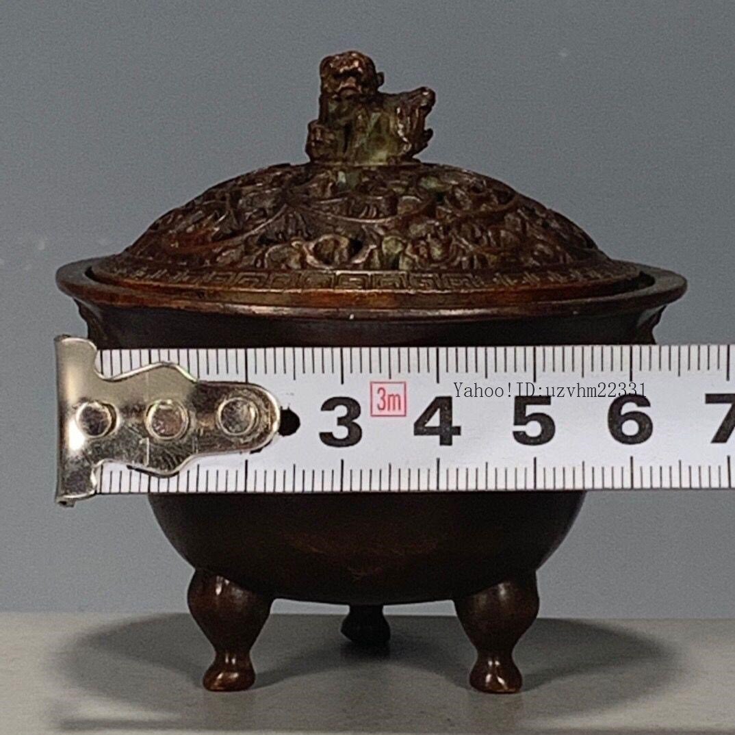 大明宣徳三足鼎双耳のダックのネコのネコまねき香炉 銅製 美術品 置物_画像6