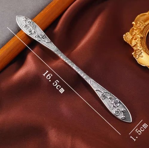 梅枝古銀かんざし後頭部丸子髪皿髪両面かんざし髪飾り_画像2