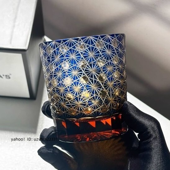 美品 ロックグラス ガラス 切子 グラス クリスタル ウィスキーグラス 極美品 絶賛 クリスタルガラス 箱付き ギフト_画像2