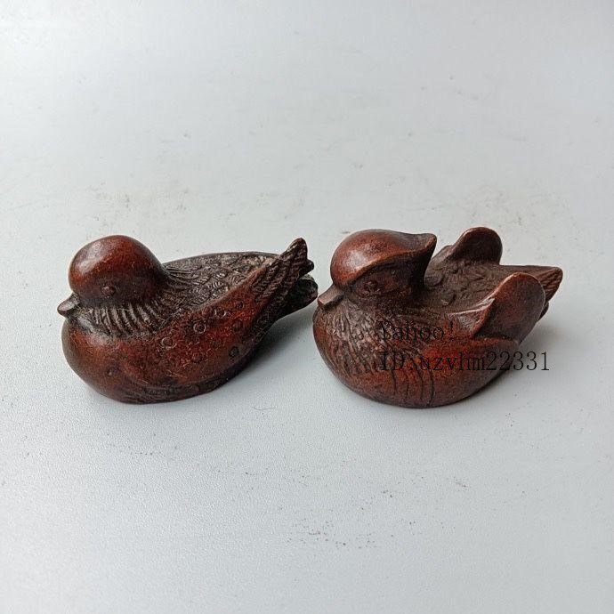 鴛鴦 祥瑞福祉 招財納福 茶寵 鎮尺 机上置物 工芸品 美術品_画像1