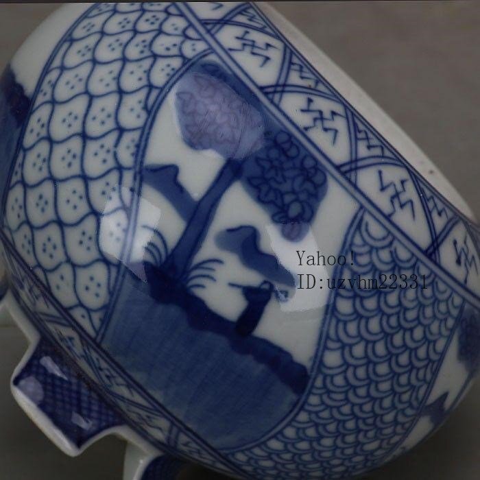 手磁器青花五良大甫香炉 工芸品美術品 置物_画像2