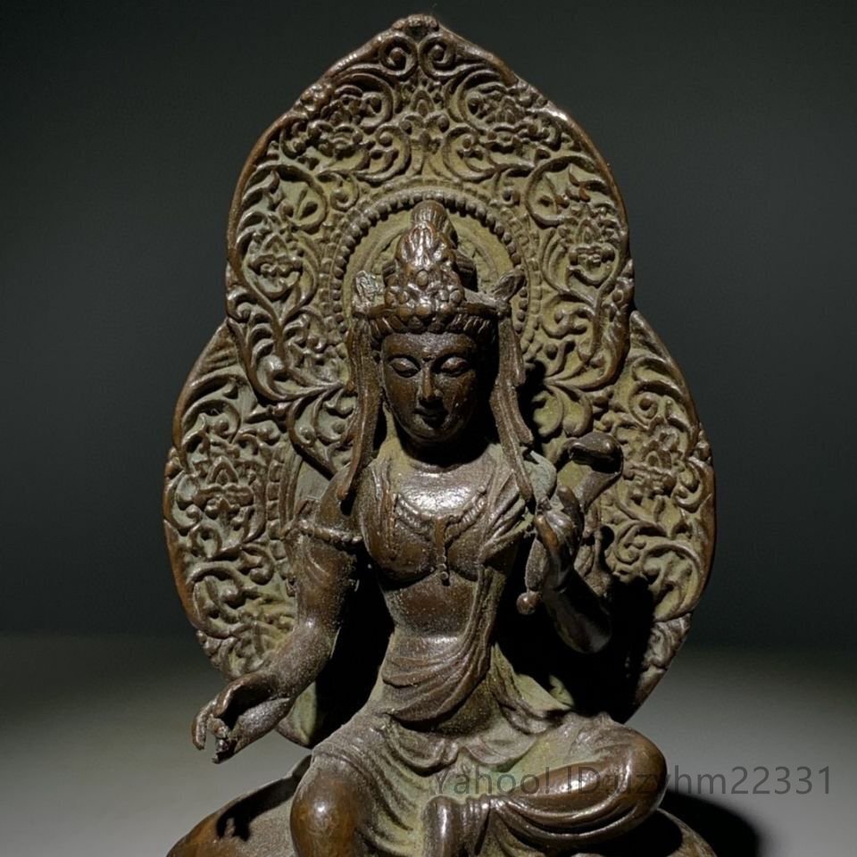 極細工 仏教古美術 銅器 仏像 文殊普 賢菩薩 の家仏堂に 置物を奉納する 中国古 玩供養品 古銅 銅製 装飾 置物 収蔵 コレクション_画像4