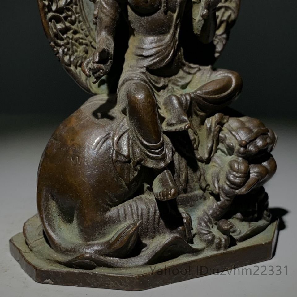 極細工 仏教古美術 銅器 仏像 文殊普 賢菩薩 の家仏堂に 置物を奉納する 中国古 玩供養品 古銅 銅製 装飾 置物 収蔵 コレクション_画像5