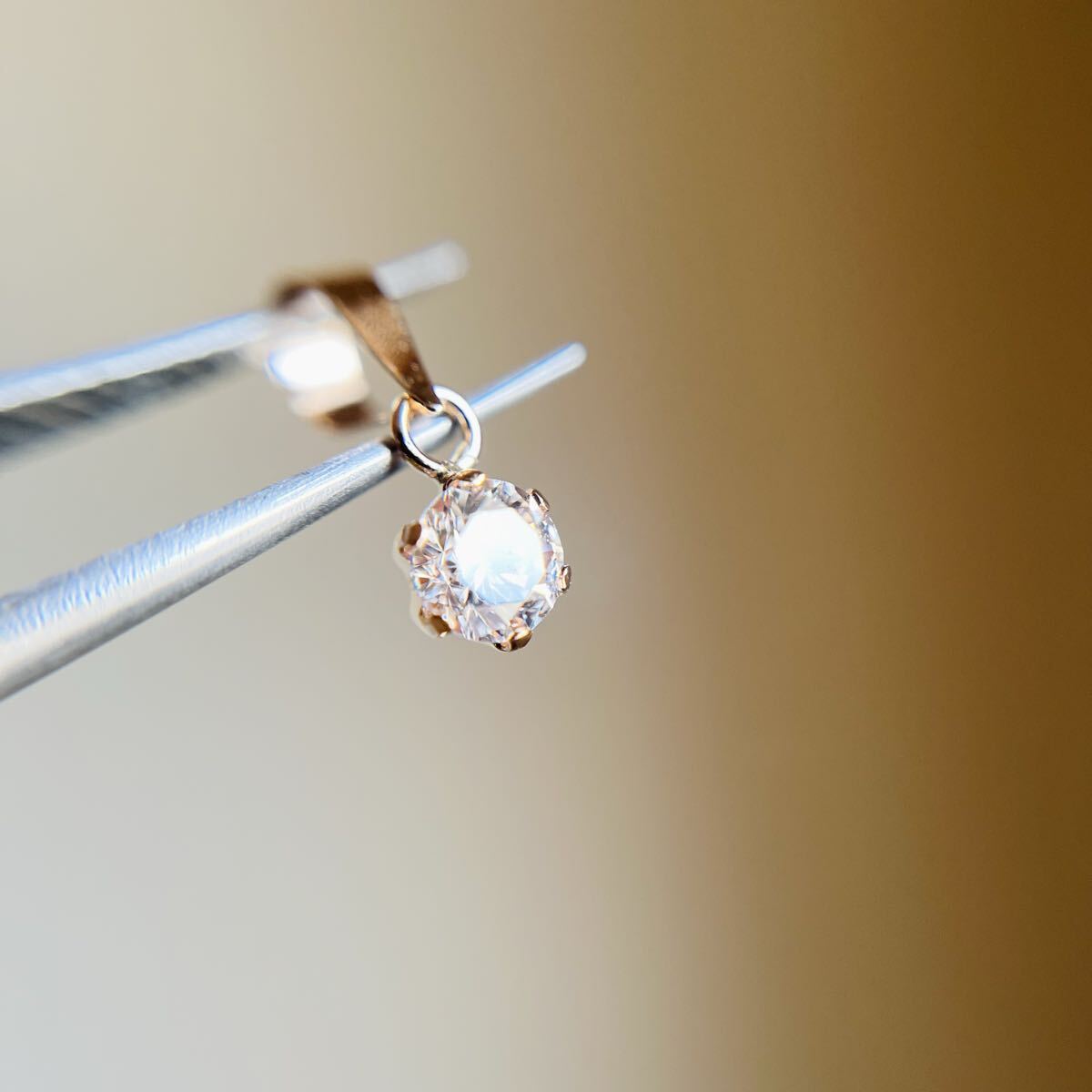 K18PG 希少☆天然ピンクダイヤモンド　0.18ct ペンダントトップ　18金ピンクゴールド 地金_画像3