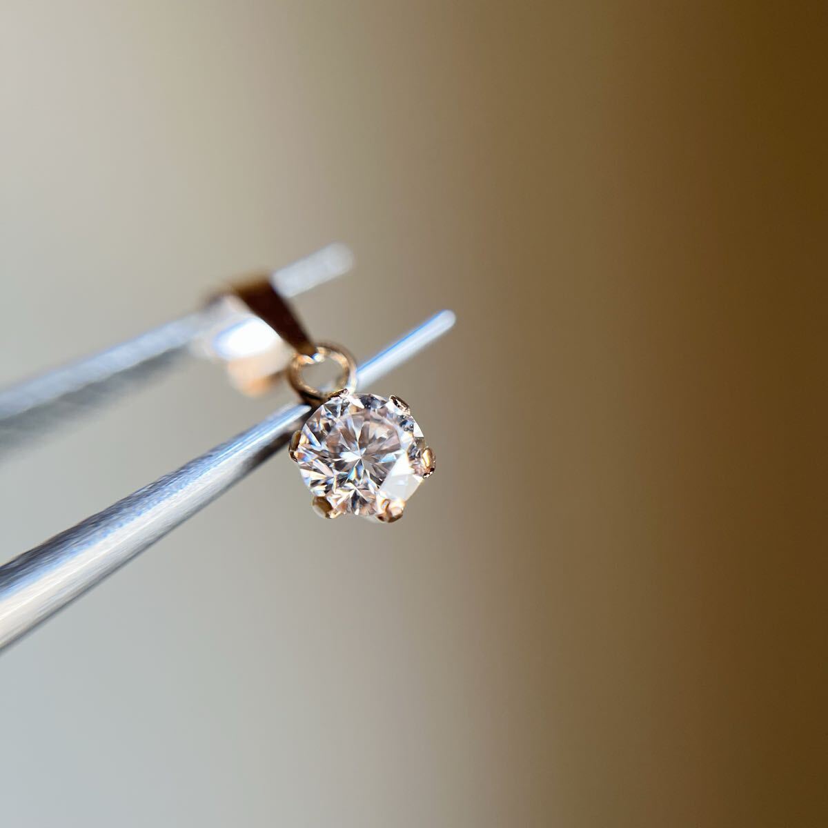 K18PG 希少☆天然ピンクダイヤモンド　0.18ct ペンダントトップ　18金ピンクゴールド 地金_画像4