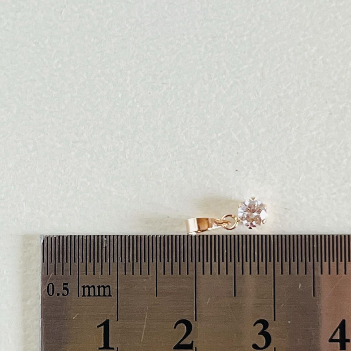 K18PG 希少☆天然ピンクダイヤモンド　0.18ct ペンダントトップ　18金ピンクゴールド 地金_画像6