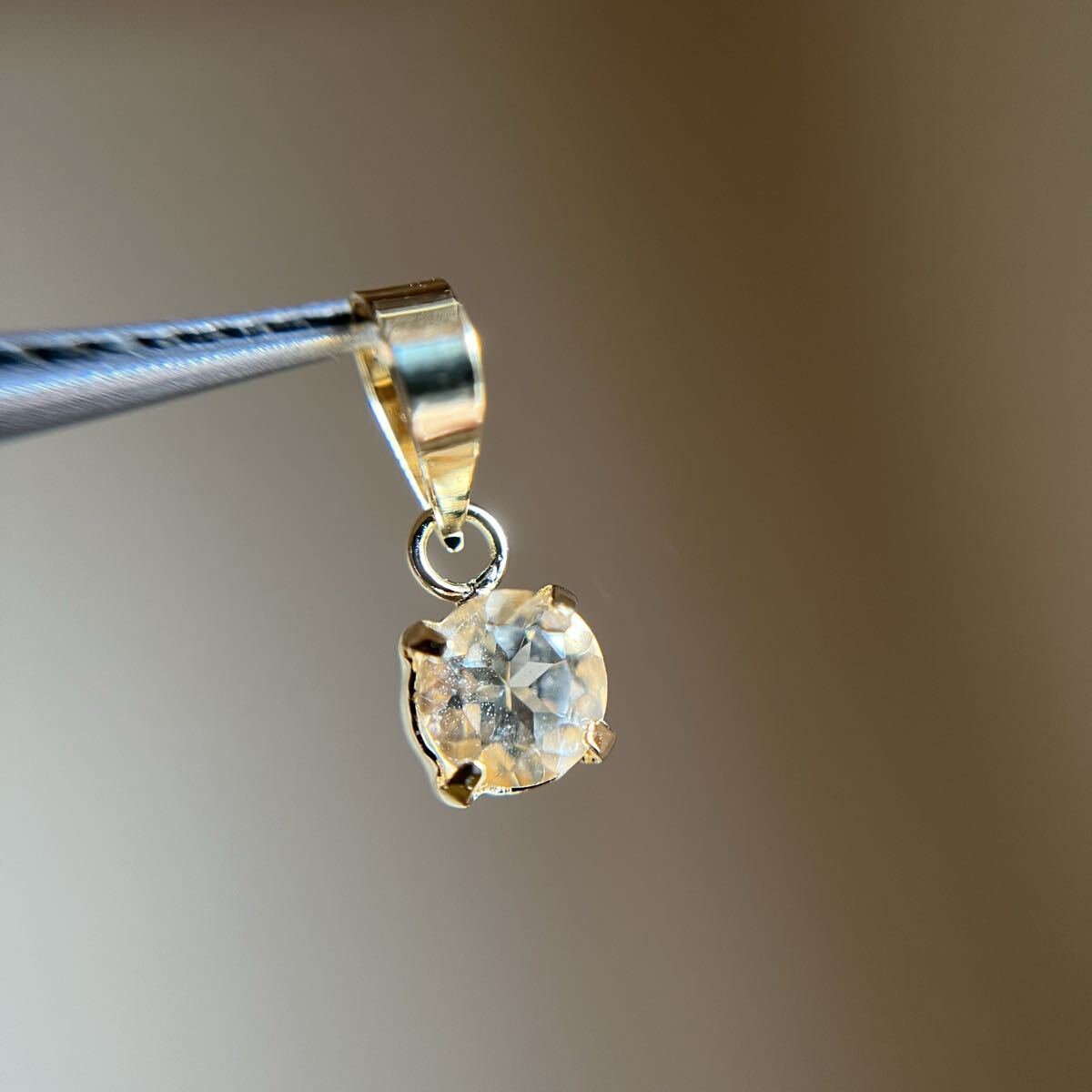 K18 希少　天然インペリアルトパーズ　 ペンダントトップ　レア　ラウンド_画像2