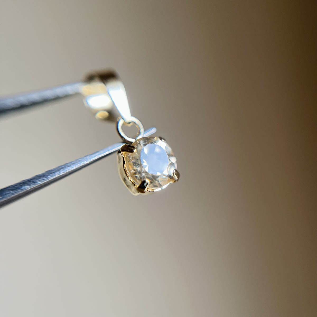 K18 希少　天然インペリアルトパーズ　 ペンダントトップ　レア　ラウンド_画像3