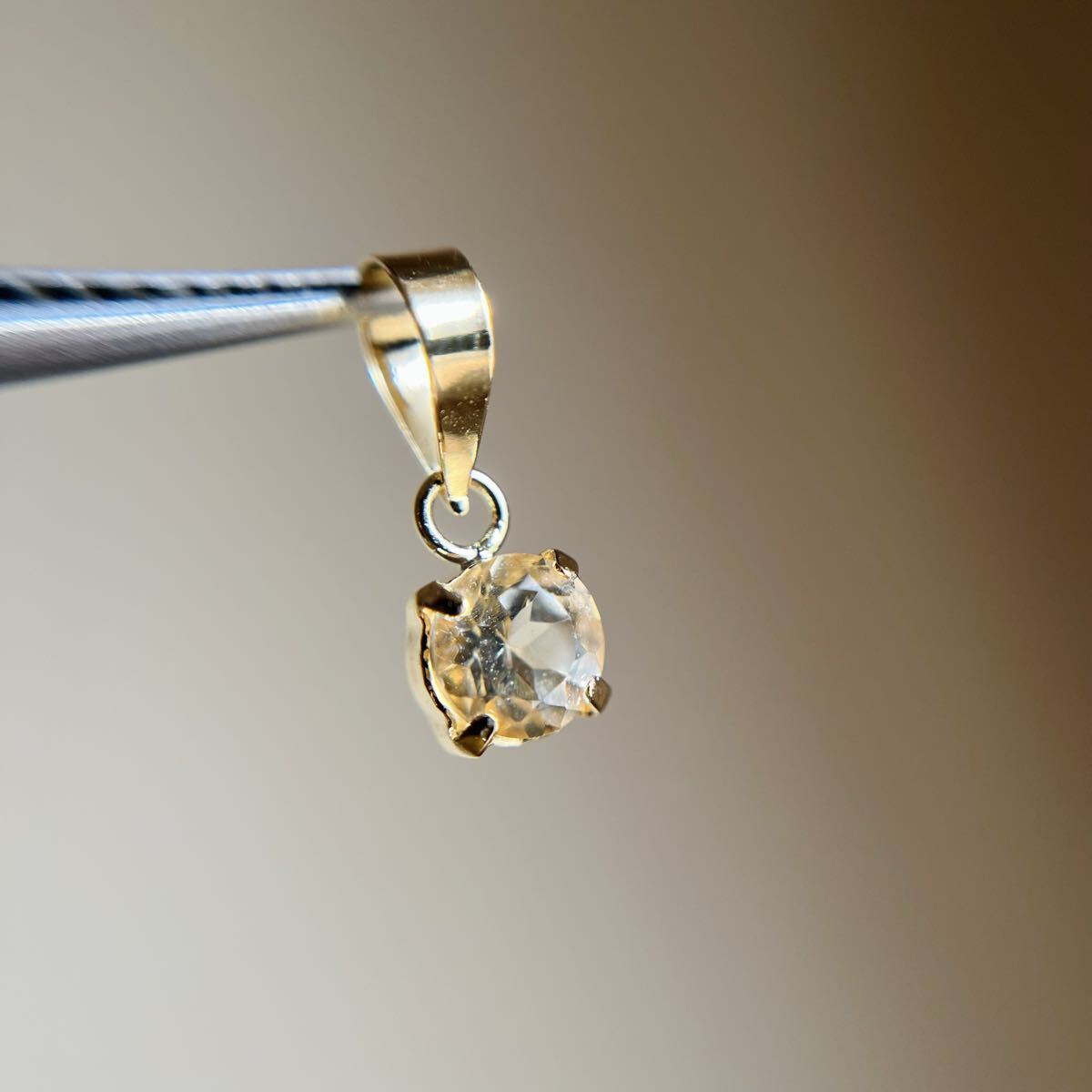 K18 希少　天然インペリアルトパーズ　 ペンダントトップ　レア　ラウンド_画像5