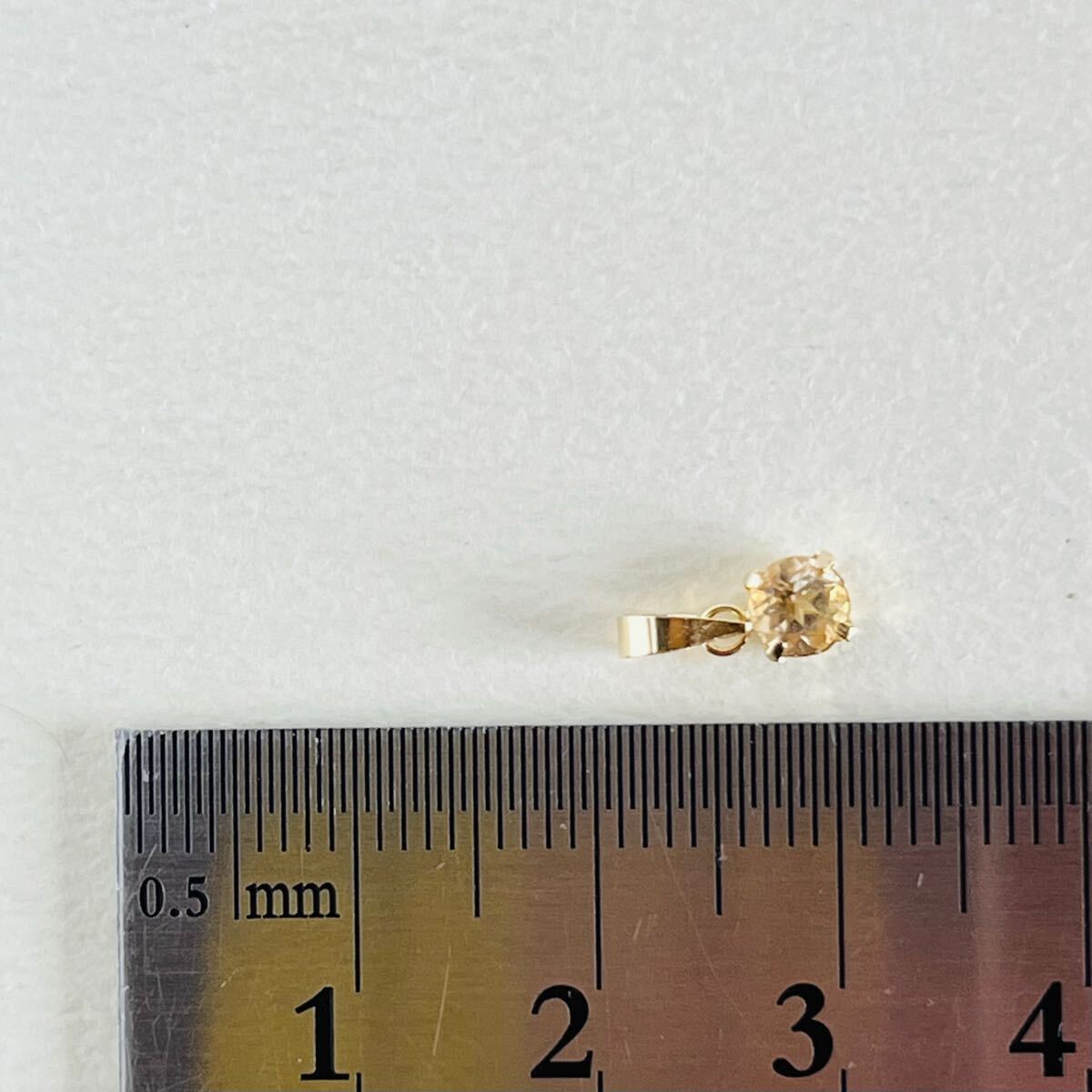 K18 希少　天然インペリアルトパーズ　 ペンダントトップ　レア　ラウンド_画像6