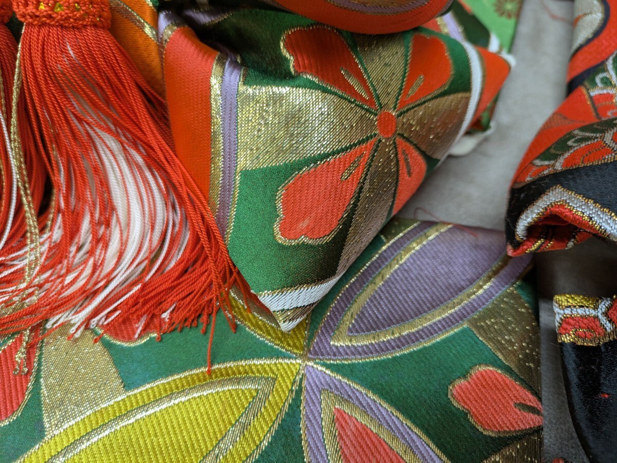 作り帯 七五三 結び帯 簡単帯 10点まとめ売り サイズ色々 お祝い 女の子 子供用 和装小物 着付け小物 花柄 和柄 レトロ柄 奈良発 _画像5