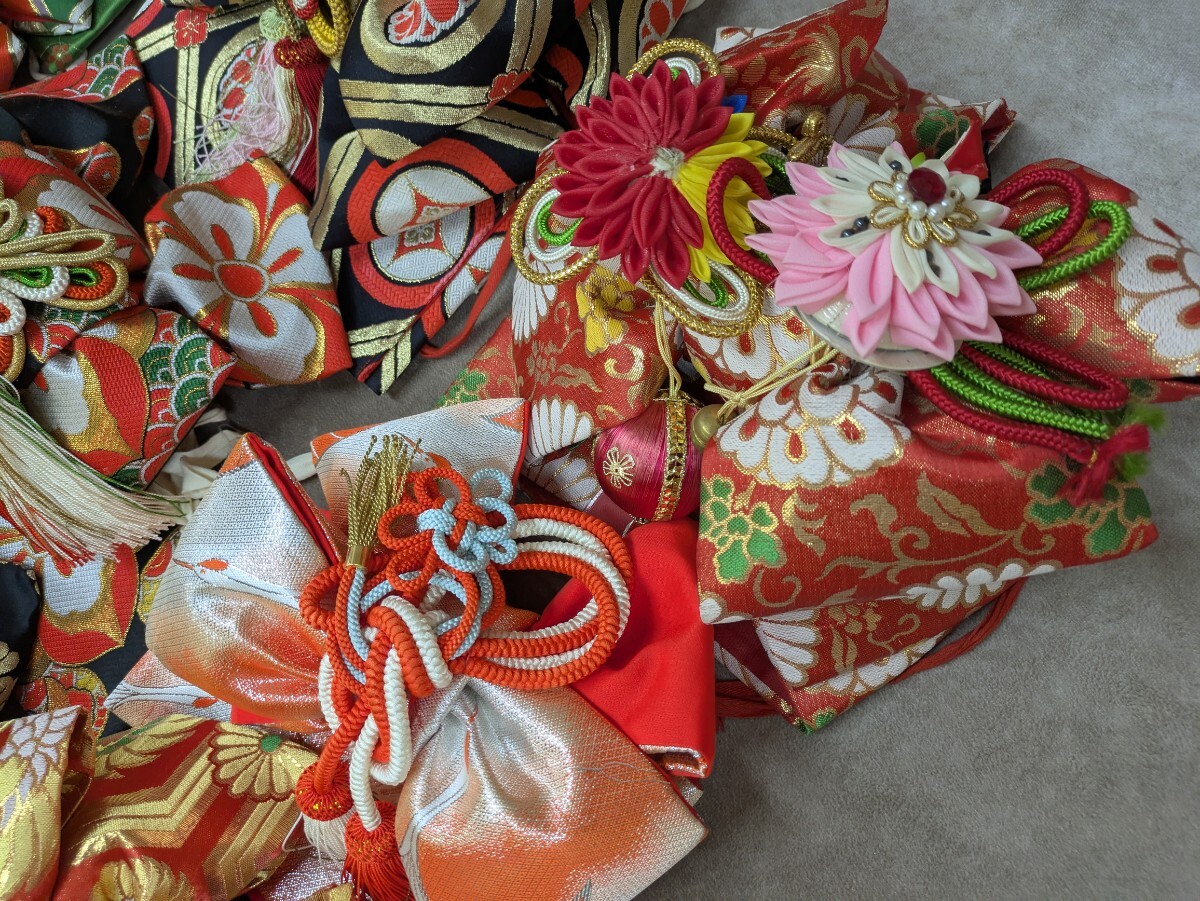 作り帯 七五三 結び帯 簡単帯 10点まとめ売り サイズ色々 お祝い 女の子 子供用 和装小物 着付け小物 花柄 和柄 レトロ柄 奈良発 _画像10