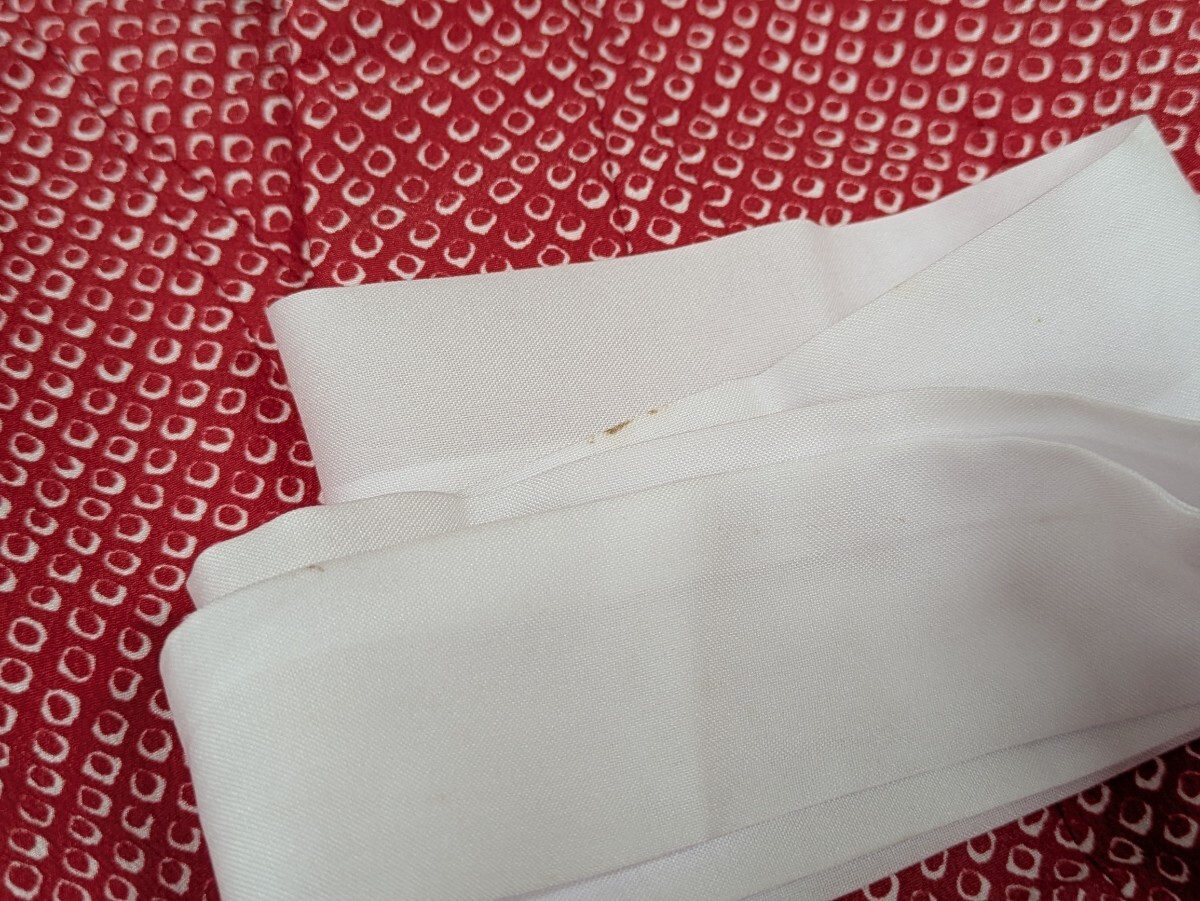 七五三 女の子 セット 三歳用 着物 被布 足袋 草履(18.5cm) 鞄 赤色 和柄 レトロ柄 鹿の子柄 和装 和服 和装小物 コレクション 奈良発_画像10