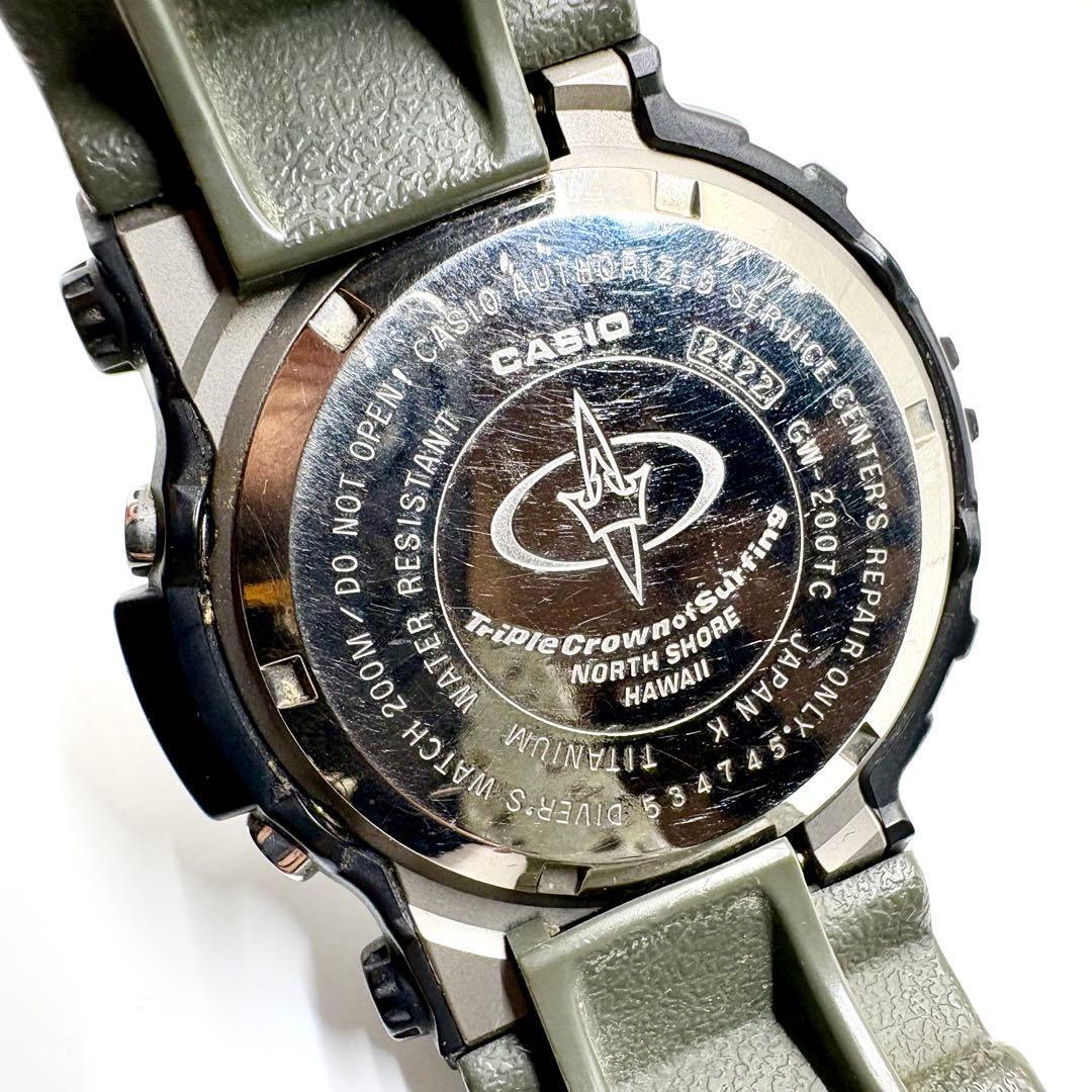 希少●KS USED カシオ G-SHOCK ジーショック GW-200TC-3JR FROGMAN フロッグマン トリプルクラウン 稼動品 タフソーラー 腕時計_画像9