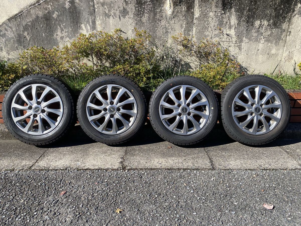 兵庫発　高年式　バルブ新品　バリ山　アルミタイヤセット 155/65R14_画像1