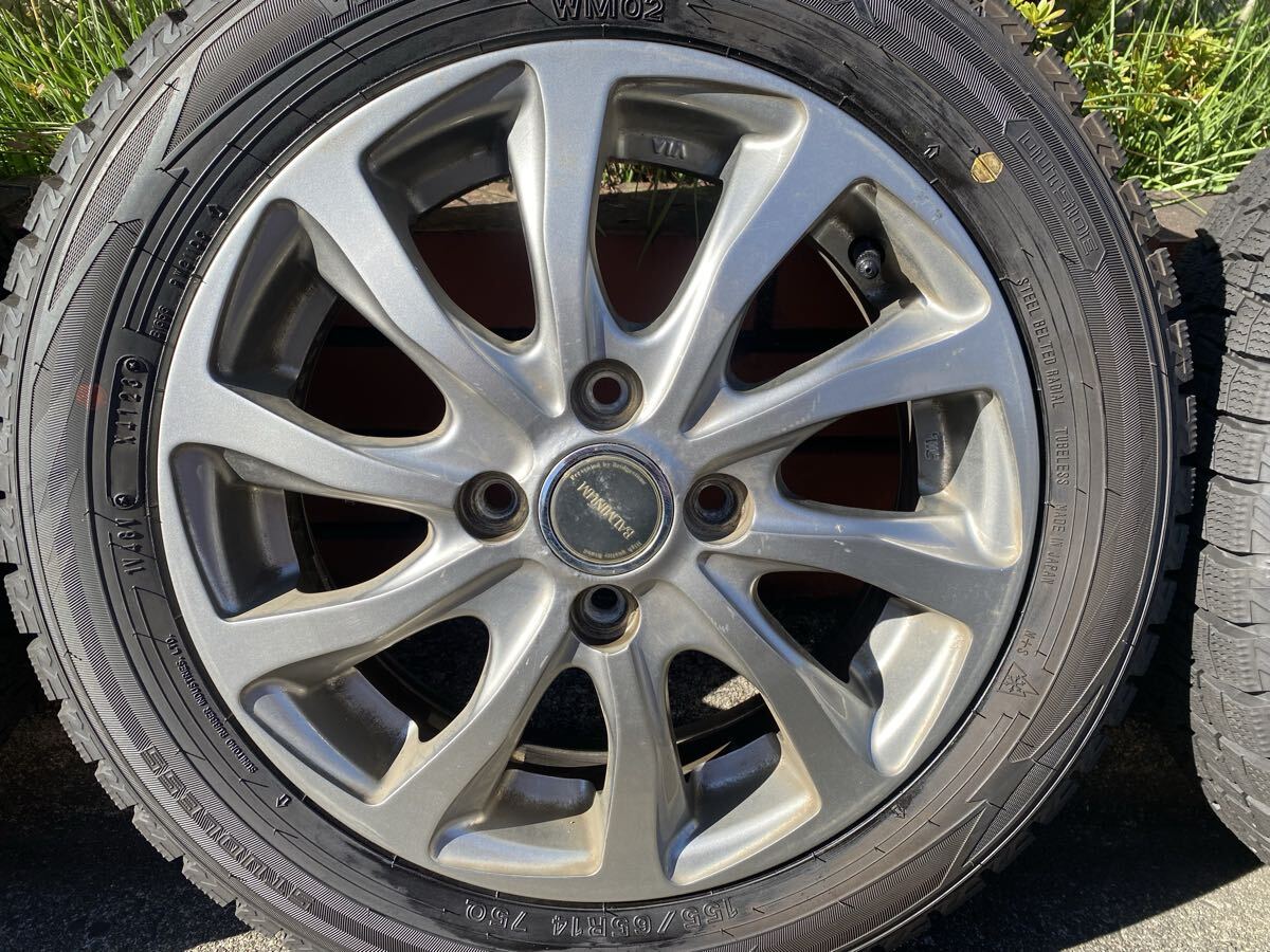 兵庫発　高年式　バルブ新品　バリ山　アルミタイヤセット 155/65R14_画像3