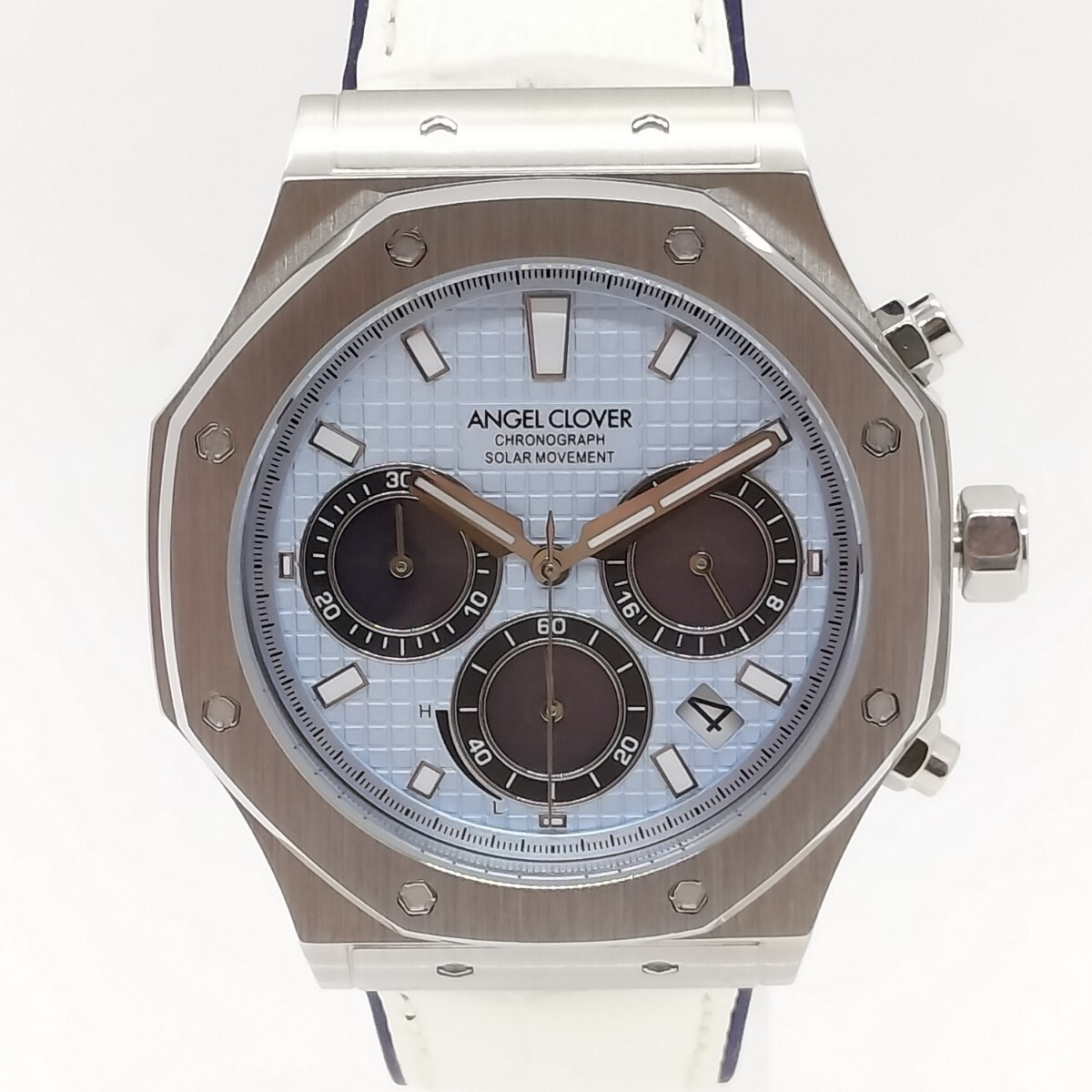 【美品】Angel Clover エンジェルクローバー エクスベンチャー ソーラー EVS43SBU-WH 保付メンズ腕時計_画像1