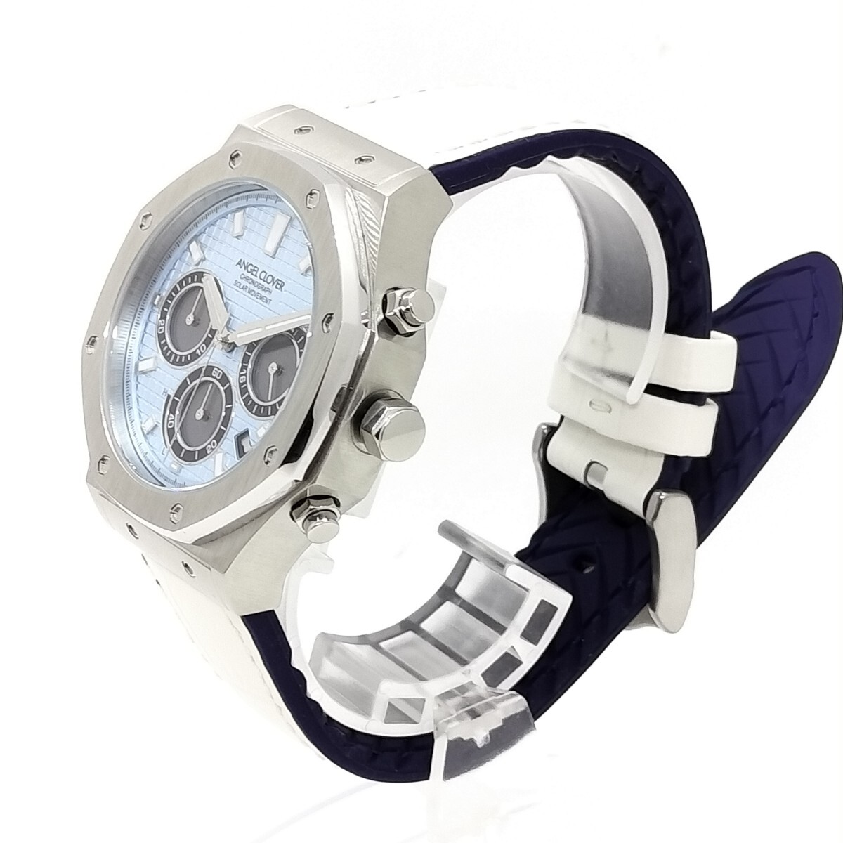 【美品】Angel Clover エンジェルクローバー エクスベンチャー ソーラー EVS43SBU-WH 保付メンズ腕時計_画像3