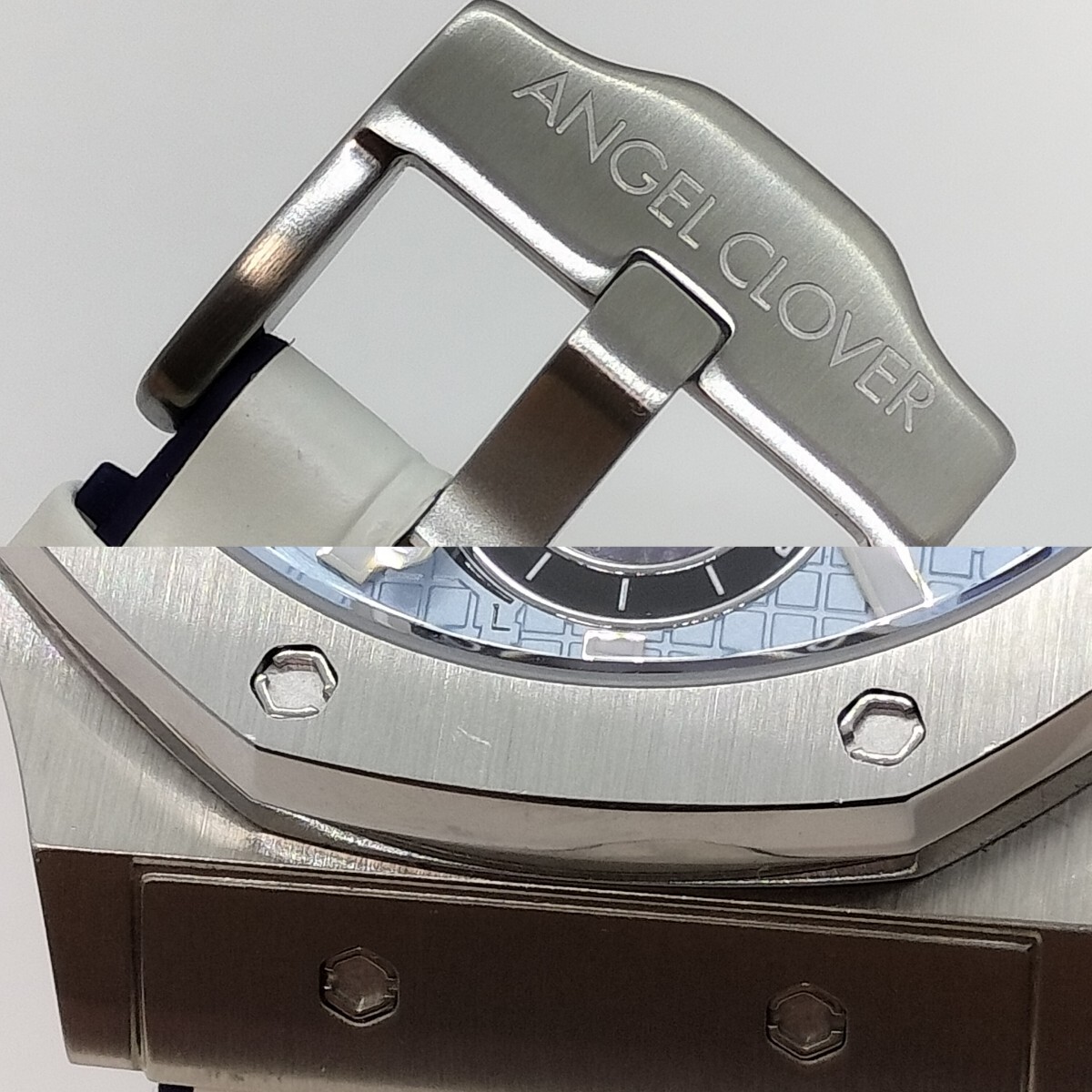 【美品】Angel Clover エンジェルクローバー エクスベンチャー ソーラー EVS43SBU-WH 保付メンズ腕時計_画像8