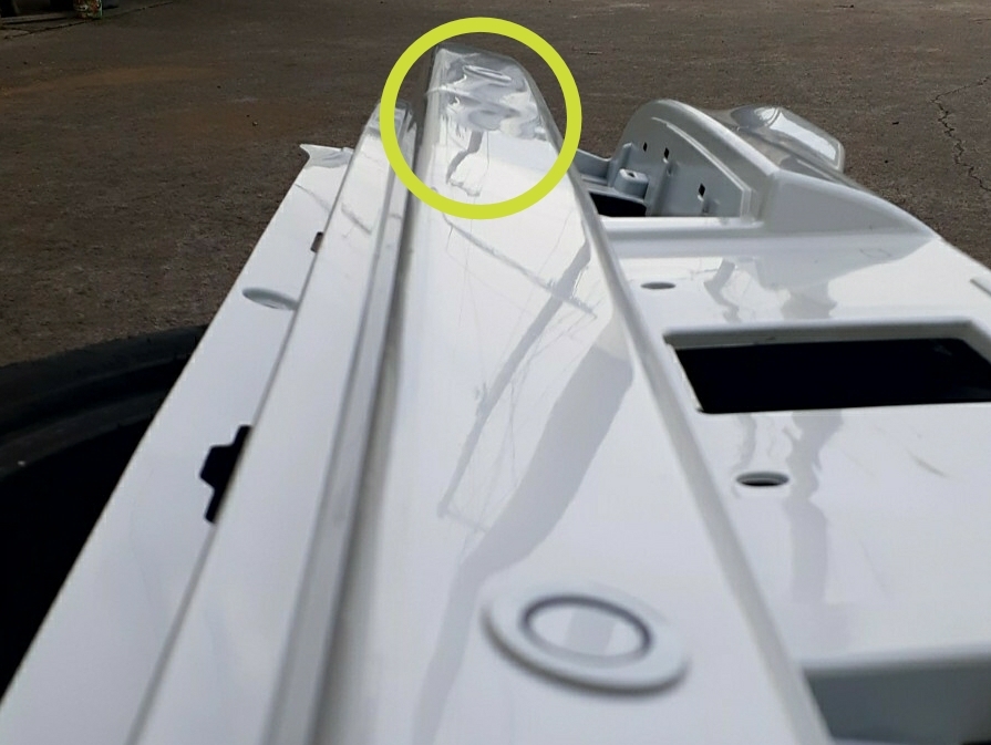 DR17W クリッパーリオ リアバンパー 凹み有り Z7T パールホワイト ソナー穴有り NV100 スズキ DA17W エブリィ 71811 50T5 日産 85022-4A01A_画像9