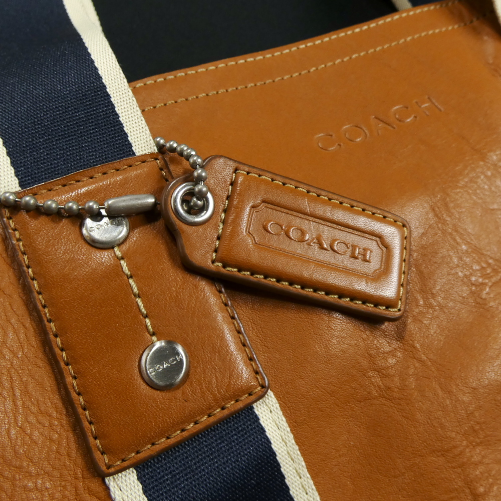 COACH コーチ トートバッグ 2way ショルダーバッグ レザー カバン 収納 装飾品 ブラウン系 鞄 _画像8