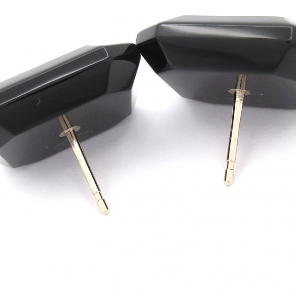 Chanel CHANEL серьги здесь Mark чёрный × Gold × прозрачный B23A прекрасный товар аксессуары ( уголок )