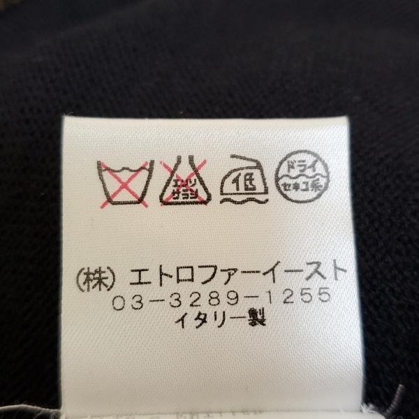 エトロ ETRO カーディガン サイズ42 M - 黒×ブルー×マルチ レディース 長袖/ニット/シルク/ベロア 美品 トップス_画像5