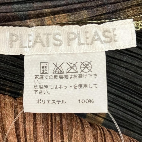 プリーツプリーズ PLEATS PLEASE 半袖カットソー サイズ4 XL PP03-JK517 - グレー×黒×マルチ レディース トップス_画像4