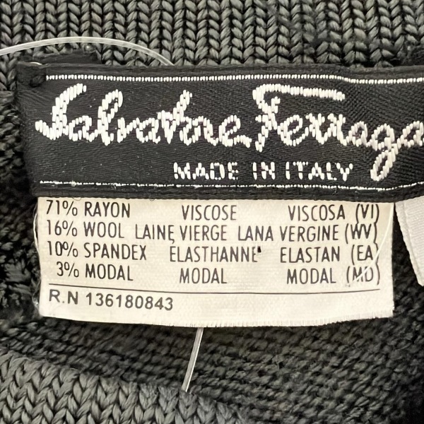  Salvatore Ferragamo FERRAGAMO/SalvatoreFerragamo свитер с длинным рукавом / вязаный размер S - темно-серый женский Zip выше tops 