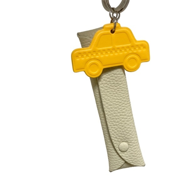 vajikVASIC брелок для ключа ( очарование ) - кожа слоновая кость × темный желтый × серебряный Heart / машина прекрасный товар брелок для ключа 