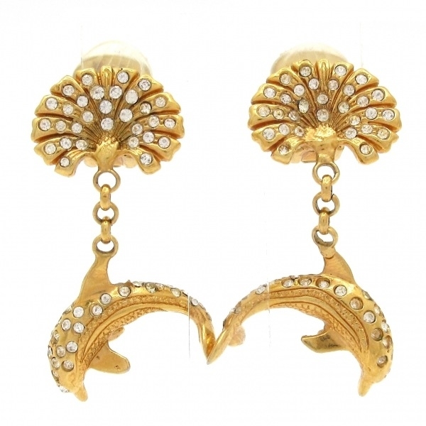  Salvatore Ferragamo FERRAGAMO/SalvatoreFerragamo серьги - Gold × прозрачный дельфин аксессуары ( уголок )