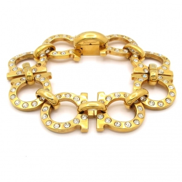  Salvatore Ferragamo FERRAGAMO/SalvatoreFerragamo браслет gun chi-ni Gold × прозрачный аксессуары ( рука )