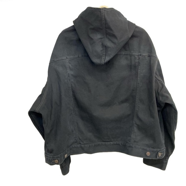 バレンシアガ BALENCIAGA パーカー サイズL 719313 TNW54 - 黒 ユニセックス 長袖/デニム 美品 トップス_画像2