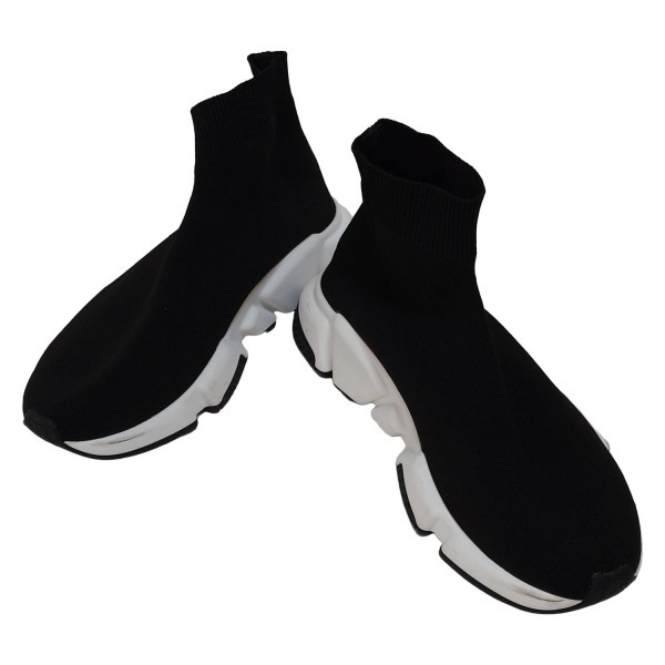 バレンシアガ BALENCIAGA スニーカー 24.5 605942 スピードトレーナー 黒 レディース ソックススニーカー/グラフィティソール 靴_画像2