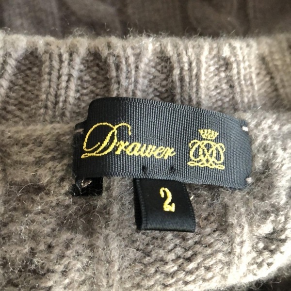 ドゥロワー Drawer 長袖セーター/ニット サイズ2 M - ピンクベージュ レディース クルーネック/カシミヤ混 トップス_画像3