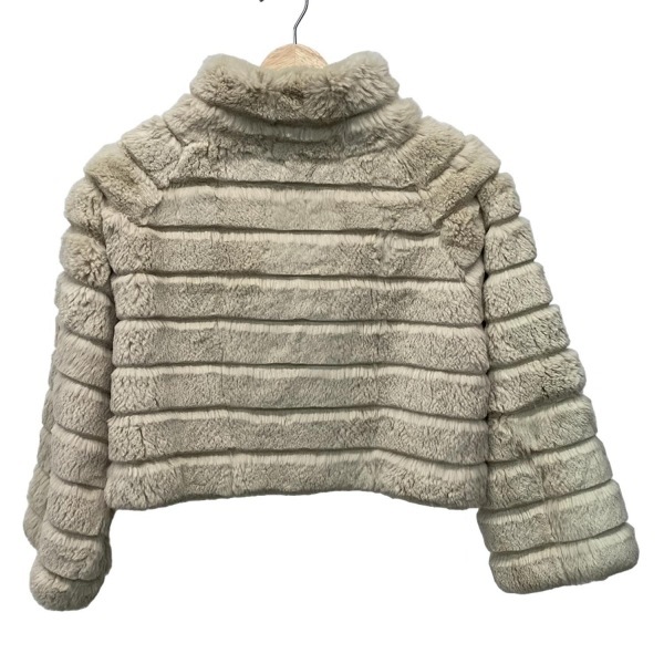 ロペ ROPE サイズ9 M - ラビット ベージュ レディース 毛皮/長袖/ショート丈/冬 コート_画像2