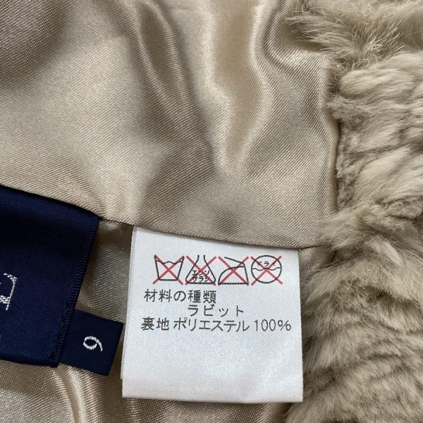 ロペ ROPE サイズ9 M - ラビット ベージュ レディース 毛皮/長袖/ショート丈/冬 コート_画像5