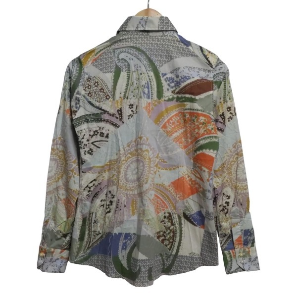 エトロ ETRO 長袖シャツブラウス サイズ42 M - ライトグレー×ダークブラウン×マルチ レディース 美品 トップス_画像2