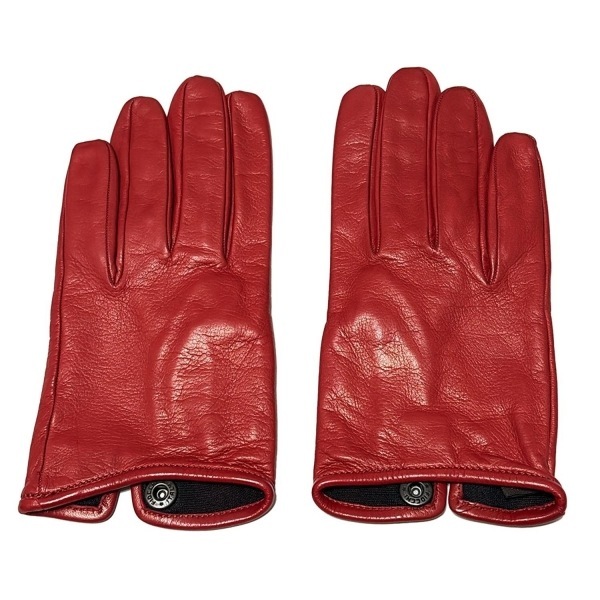 マリオポルトラーノ MARIOPORTOLANO - レザー レッド レディース 手袋_画像2