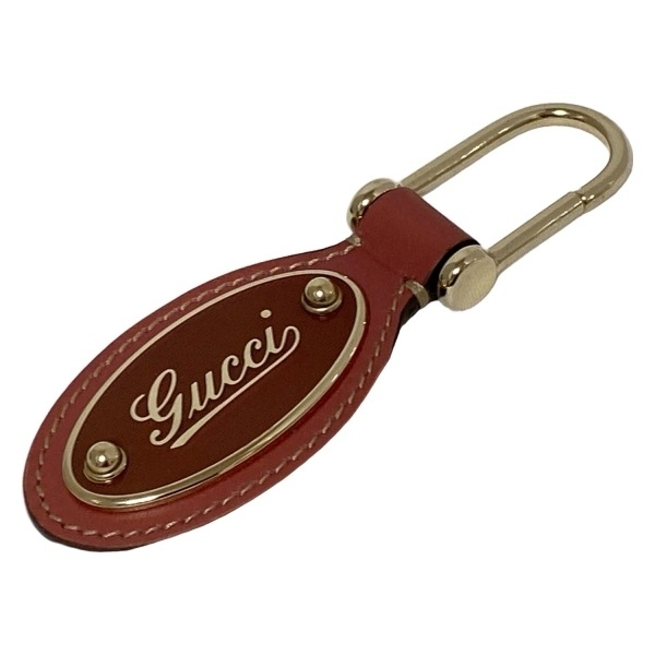  Gucci GUCCI брелок для ключа ( очарование ) - кожа темно-коричневый × Gold брелок для ключа 