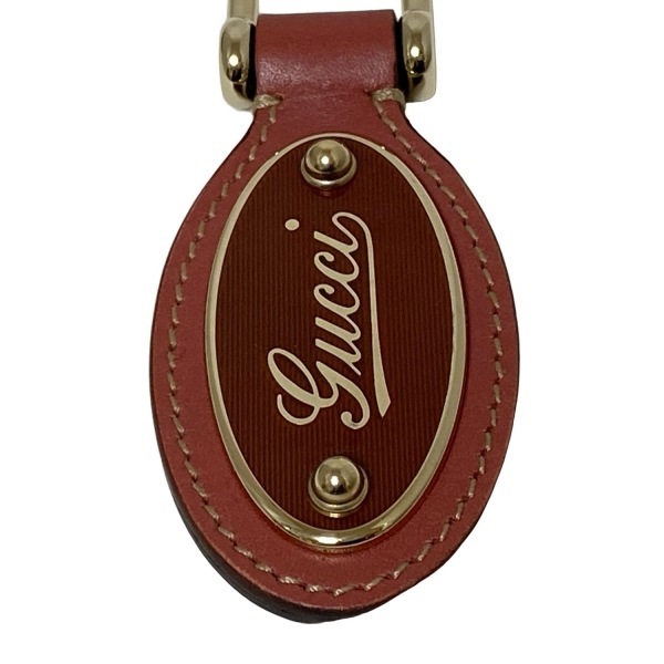  Gucci GUCCI брелок для ключа ( очарование ) - кожа темно-коричневый × Gold брелок для ключа 