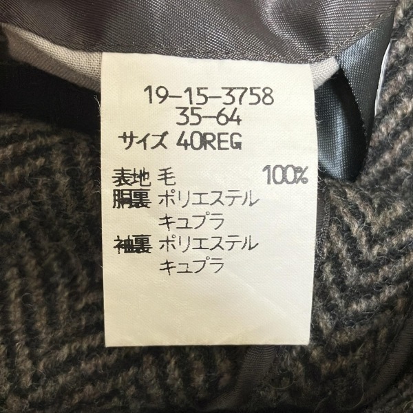 ブルックスブラザーズ BrooksBrothers サイズ40REG - 黒×ダークブラウン×ダークグレー メンズ 長袖/冬 ジャケット_画像4