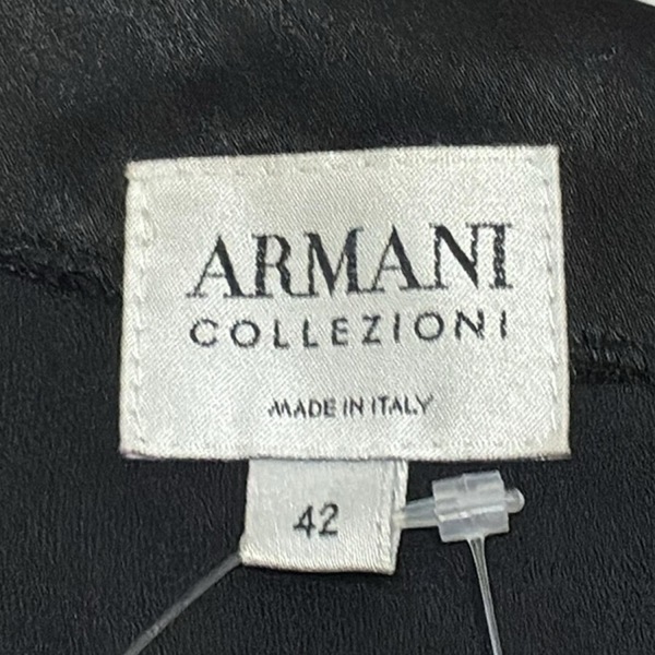 アルマーニコレッツォーニ ARMANICOLLEZIONI サイズ42 M - 黒 レディース クルーネック/ノースリーブ/ひざ丈 ワンピース_画像3