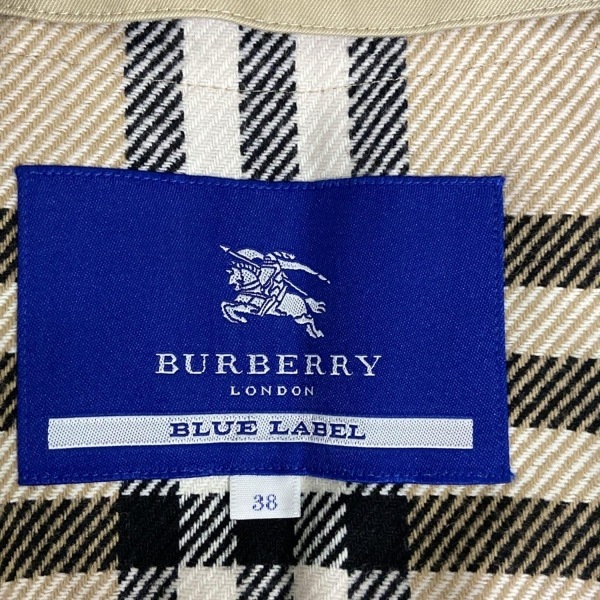 バーバリーブルーレーベル Burberry Blue Label トレンチコート サイズ38 M - ベージュ レディース 長袖/オールシーズン コート_画像3