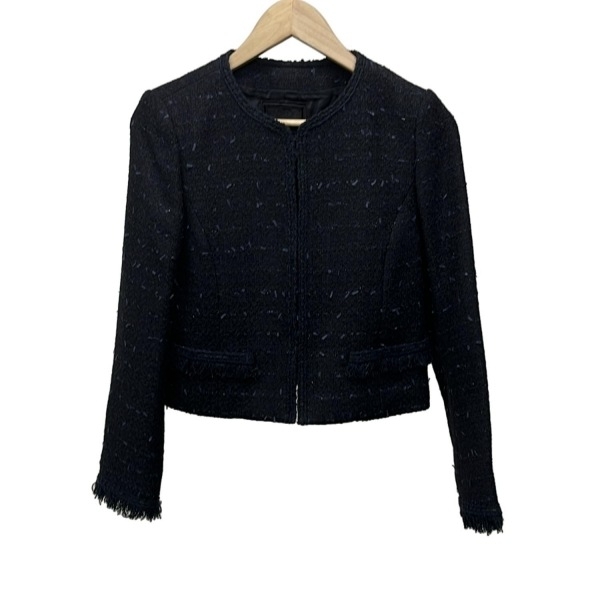  Foxey FOXEY размер 40 M 42039 - темный темно-синий женский длинный рукав / твид / весна жакет 
