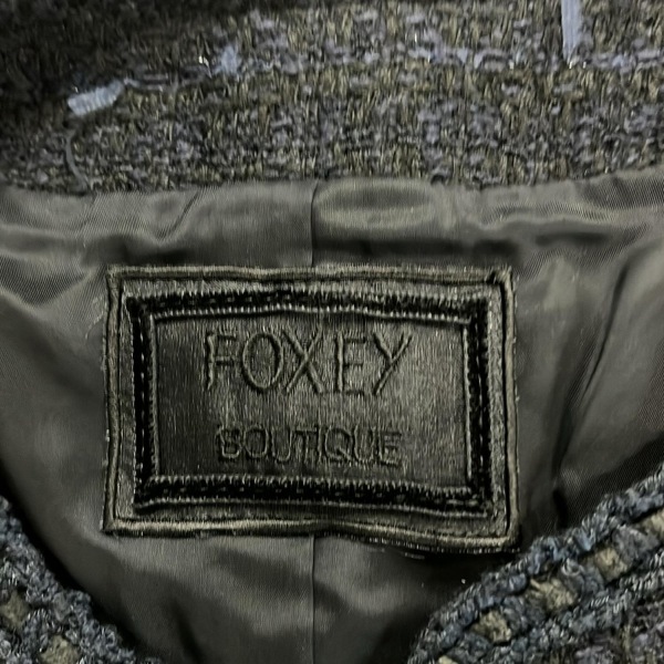  Foxey FOXEY размер 40 M 42039 - темный темно-синий женский длинный рукав / твид / весна жакет 