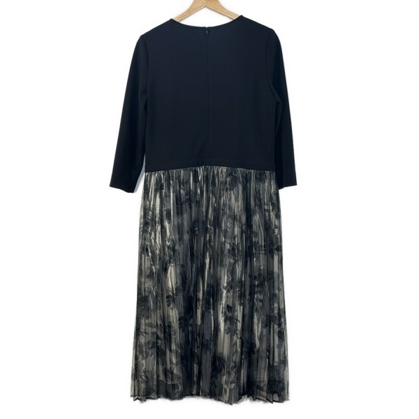 レリアン Leilian サイズ9 M - 黒×ダークグレー×マルチ レディース 美品 ワンピース_画像2