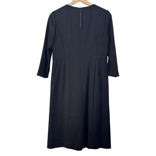 レリアン Leilian サイズ9 M - 黒 レディース クルーネック/七分袖/ひざ丈 美品 ワンピース_画像2