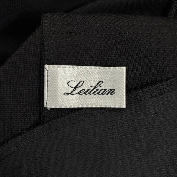 レリアン Leilian サイズ9 M - 黒 レディース クルーネック/七分袖/ひざ丈 美品 ワンピース_画像3